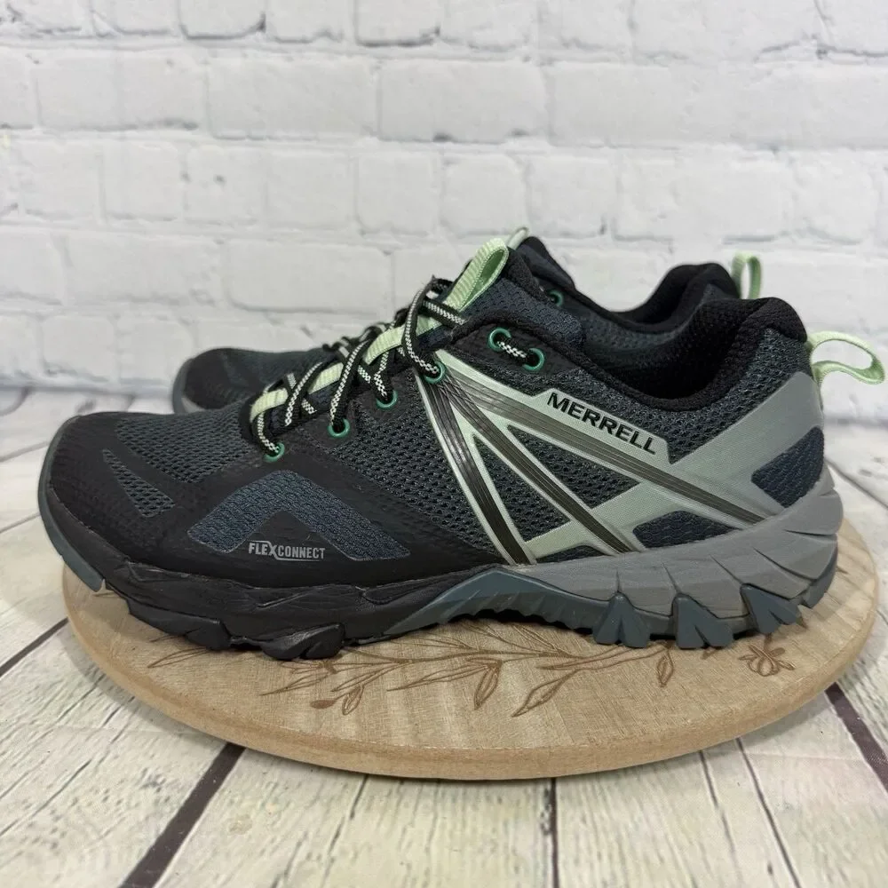 Merrell Flex Connect Hiking Trail Shoes Womens 9 Gray Green Outdoor Walking